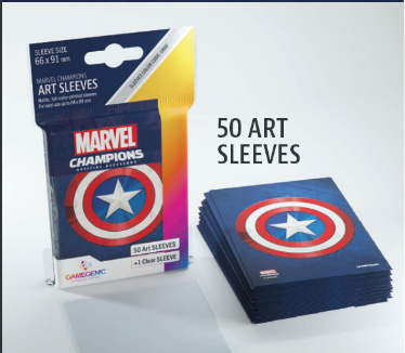MARVEL ART SLEEVES C-AMERICA SHEET 66 X 92 MM (漫威美国队长牌套 66 X 92 MM 50彩色+1透明张装)